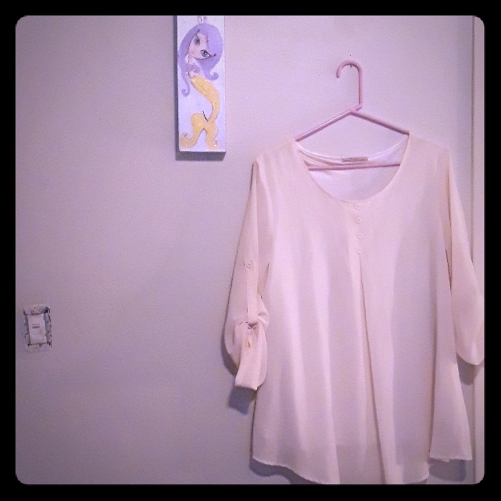 Cream Flowy Shirt